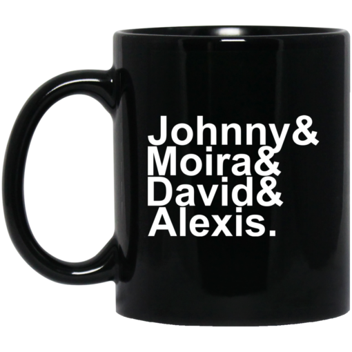 Johnny and Moira and David and Alexis mug