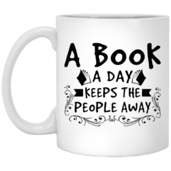 A book a day keeps the people away mug