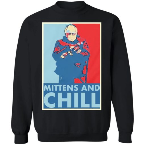 Bernie Sanders mittens and chill shirt