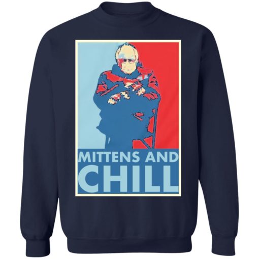 Bernie Sanders mittens and chill shirt