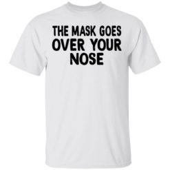 The mask goes over your nose shirt