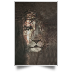 Jesus and Lion face vintage poster