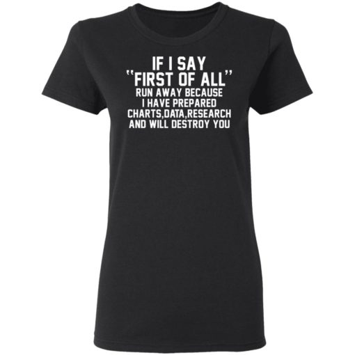 If I say first of all run away because I have prepared charts shirt
