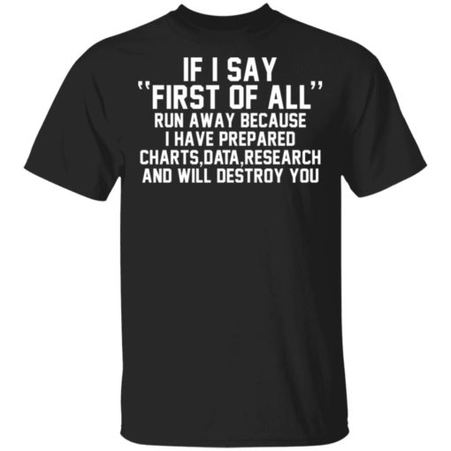 If I say first of all run away because I have prepared charts shirt