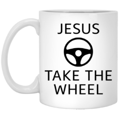 Jesus take the wheel mug