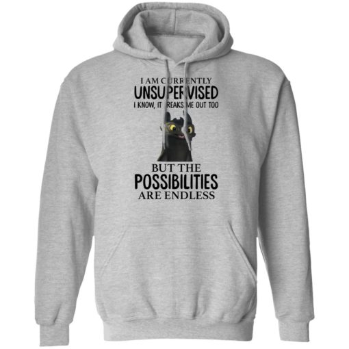 Toothless i’m currently unsupervised i know it freaks me out too shirt