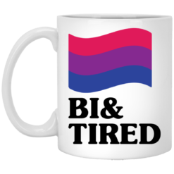 Bisexual flag bi and tired mug