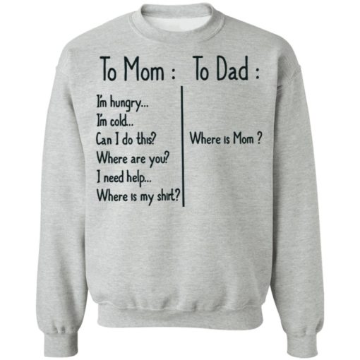 To Mom I’m hungry to Dad where is mom shirt