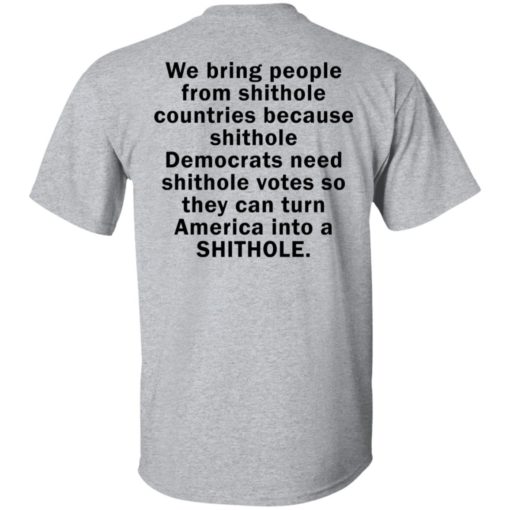 We bring people from shithole countries because shithole Democrats shirt
