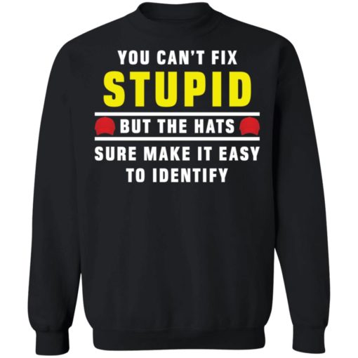 You can’t fix stupid but the hats sure make it easy to identify shirt
