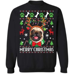 Pug merry Christmas sweaater