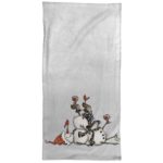 Two Snowman Wine Tipsy Christmas Towel