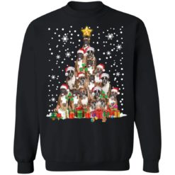 Boxer dog Christmas tree sweatshirt