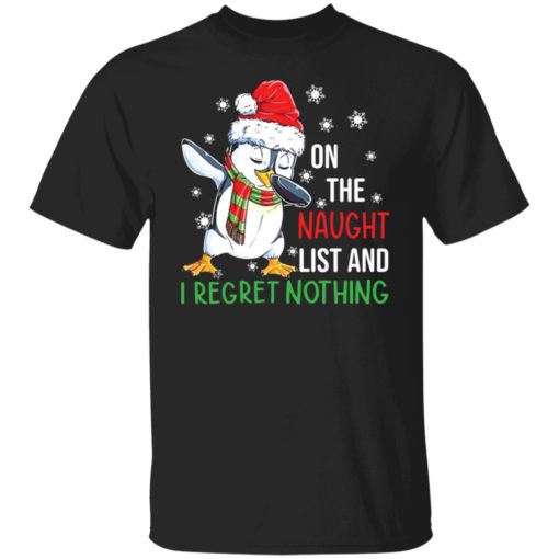 Penguin on the naught list and i regret nothing Christmas sweater