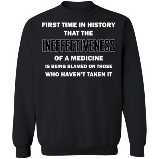First time in history that the in effectiveness of a medicine shirt