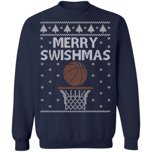 Merry swishmas basketball Christmas sweater