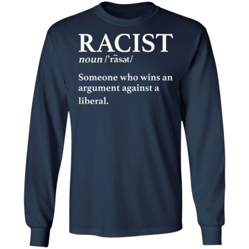 Racist noun someone who wins an argument against a liberal shirt
