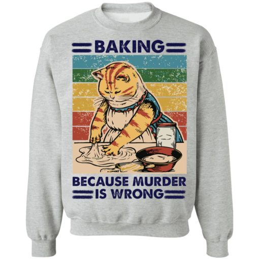 Cat taking because murder is wrong shirt