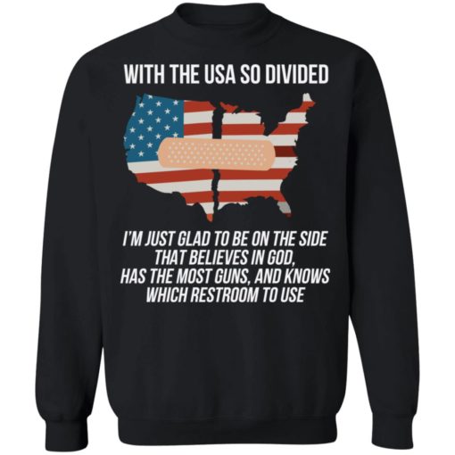 With the usa so divided i’m just glad to be on the side shirt
