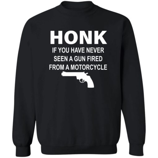 Honk if you have never seen a gun fired from a motorcycle shirt