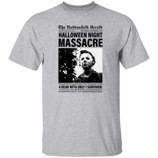 Michael Myers the haddonfield herald halloween night massacre shirt