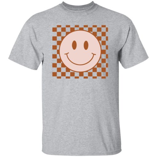 Happy face checkered pattern shirt