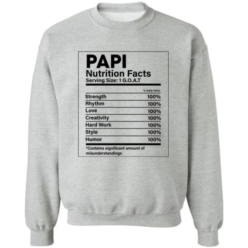 Papi nutrition facts shirt