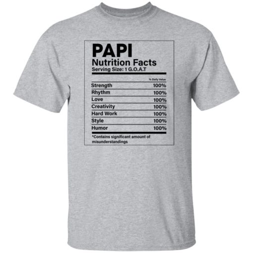 Papi nutrition facts shirt