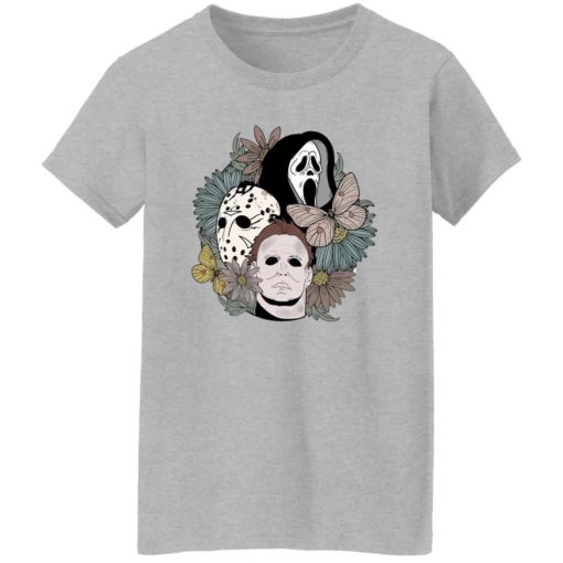 Scream Ghostface Jason Michael Myers Halloween floral shirt
