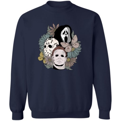 Scream Jason Michael Myers Halloween floral shirt
