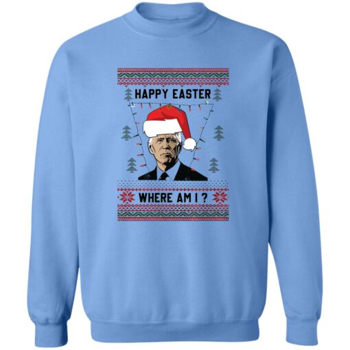 B*den happy easter where am i Christmas sweatshirt
