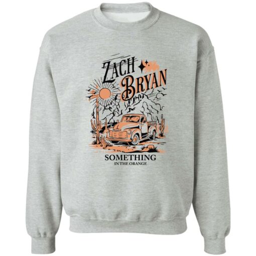Zach Bryan something in the orange sweatshirt