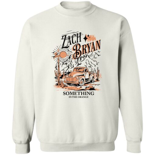 Zach Bryan something in the orange sweatshirt