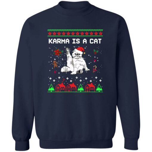 Karma is a cat Christmas sweater
