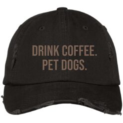 Drink Coffee Pet Dogs Embroidery Hat